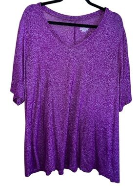 𝐋𝐀𝐍𝐄 𝐁𝐑𝐘𝐀𝐍𝐓 | PURPLE HEATHERED SHORT SLEEVE TOP